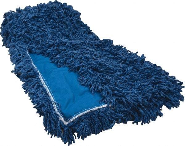 Rubbermaid - 60" Long x 5" Wide Synthetic Dust Mop Head - Slip-On/Slip-Through Backing, Blue, Twisted Loop Head - Top Tool & Supply