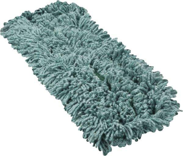 Rubbermaid - 24" Long x 5" Wide Yarn Blend Dust Mop Head - Slip-On/Slip-Through Backing, Green, Twisted Loop Head, Anti-Microbial - Top Tool & Supply