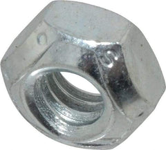 Value Collection - 1/4-20 UNC Grade C Hex Lock Nut with Distorted Thread - 7/16" Width Across Flats, 7/32" High, Cadmium Clear-Plated Finish - Top Tool & Supply