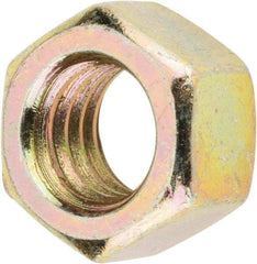 Value Collection - 3/8-16 UNC Steel Right Hand Hex Nut - 9/16" Across Flats, 21/64" High, Zinc Yellow Dichromate Finish - Top Tool & Supply