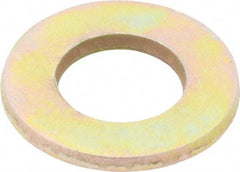 Value Collection - 1/2" Screw, Grade 8 Steel SAE Flat Washer - 17/32" ID x 1-1/16" OD, 3/32" Thick, Zinc Yellow Dichromate Finish - Top Tool & Supply