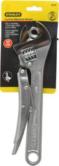 Stanley - 10" Locking Adjustable Wrench - Chrome Vanadium Steel, Chrome Finish - Top Tool & Supply