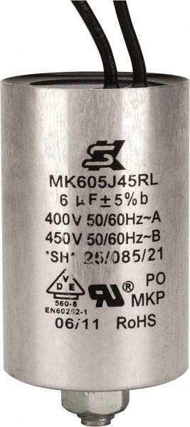 EBM Papst - 6 Microfarad Rating, Plastic, Blower Capacitor - -25 to 85°C, Square Configuration - Top Tool & Supply