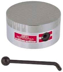 Suburban Tool - Fine Pole Round Permanent Magnetic Rotary Chuck - 6-1/4" Wide x 2-15/16" High, Ceramic - Top Tool & Supply