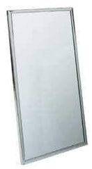 Made in USA - 18 Inch Wide x 36 Inch High, Theft Resistant Rectangular Glass Washroom Mirror - Stainless Steel Frame - Top Tool & Supply