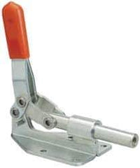 Lapeer - 300 Lb Load Capacity, Flanged Base, Carbon Steel, Standard Straight Line Action Clamp - 4 Mounting Holes, 0.222" Mounting Hole Diam, 1/2" Plunger Diam, Straight Handle - Top Tool & Supply