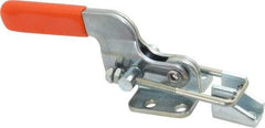 Lapeer - 700 Lb Capacity, Horizontal, U Hook, Flanged Base, Carbon Steel Pull Action Latch Clamp - 1-3/4" Drawing Movement, 5-3/8" OAL, Straight Handle - Top Tool & Supply