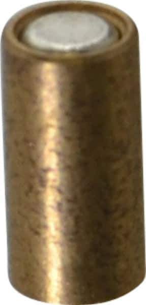 Mag-Mate - 1/8" Diam x 1/4" High, 0.1 Lb Average Pull Force, 0.2 Lb Max Pull Force, Neodymium Rare Earth Shielded Magnet - Brass Shield, 0.018" Shielding Wall Thickness - Top Tool & Supply