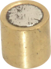 Mag-Mate - 1/4" Diam x 1/4" High, 0.63 Lb Average Pull Force, 1-1/4 Lb Max Pull Force, Neodymium Rare Earth Shielded Magnet - Brass Shield, 0.032" Shielding Wall Thickness - Top Tool & Supply