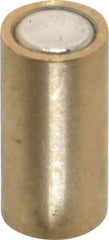 Mag-Mate - 1/4" Diam x 1/2" High, 0.75 Lb Average Pull Force, 1-1/2 Lb Max Pull Force, Neodymium Rare Earth Shielded Magnet - Brass Shield, 0.032" Shielding Wall Thickness - Top Tool & Supply