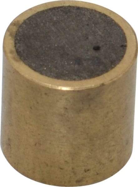 Mag-Mate - 3/8" Diam x 3/8" High, 2-1/2 Lb Average Pull Force, 5 Lb Max Pull Force, Neodymium Rare Earth Shielded Magnet - Brass Shield, 0.032" Shielding Wall Thickness - Top Tool & Supply