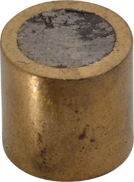 Mag-Mate - 1/2" Diam x 1/2" High, 3-1/2 Lb Average Pull Force, 7 Lb Max Pull Force, Neodymium Rare Earth Shielded Magnet - Brass Shield, 0.062" Shielding Wall Thickness - Top Tool & Supply