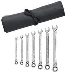 GearWrench - 7 Piece, 3/8" to 3/4", 12 Point Combination Wrench Set - Inch Measurement Standard, Full Polish Finish, Comes in Vinyl Pouch - Top Tool & Supply