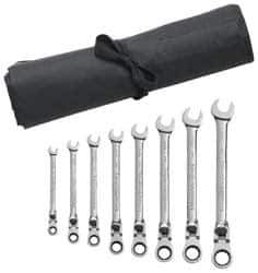 GearWrench - 8 Piece, 5/16" to 3/4", 12 Point Combination Wrench Set - Inch Measurement Standard, Chrome Finish, Comes in Vinyl Roll - Top Tool & Supply