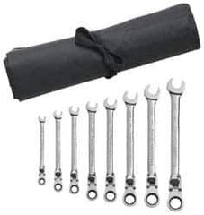 GearWrench - 8 Piece, 5/16" to 3/4", 12 Point Combination Wrench Set - Inch Measurement Standard, Chrome Finish, Comes in Vinyl Roll - Top Tool & Supply