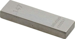 Mitutoyo - 0.147" Rectangular Steel Gage Block - Accuracy Grade AS-1, Includes Certificate of Inspection - Top Tool & Supply