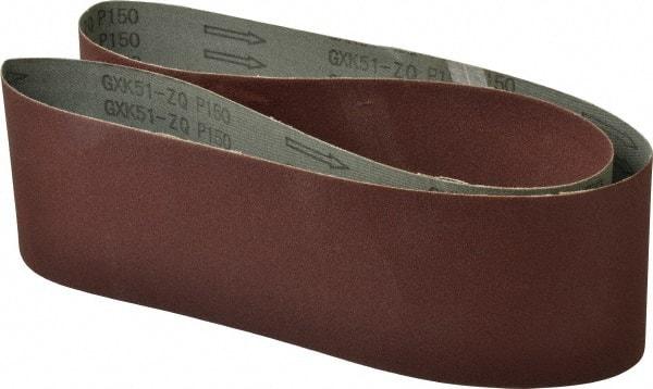 Tru-Maxx - 4" Wide x 54" OAL, 150 Grit, Aluminum Oxide Abrasive Belt - Aluminum Oxide, Very Fine, Coated, X Weighted Cloth Backing - Top Tool & Supply