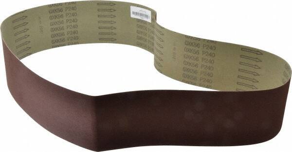 Tru-Maxx - 4" Wide x 54" OAL, 240 Grit, Aluminum Oxide Abrasive Belt - Aluminum Oxide, Very Fine, Coated, X Weighted Cloth Backing - Top Tool & Supply