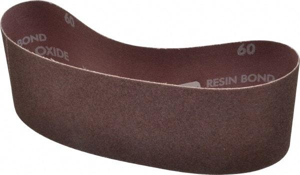 Norton - 3" Wide x 21" OAL, 60 Grit, Aluminum Oxide Abrasive Belt - Aluminum Oxide, Medium, Coated, X Weighted Cloth Backing, Series R228 - Top Tool & Supply