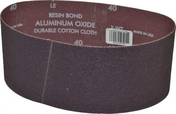 Norton - 4" Wide x 24" OAL, 40 Grit, Aluminum Oxide Abrasive Belt - Aluminum Oxide, Coarse, Coated, X Weighted Cloth Backing, Series R228 - Top Tool & Supply