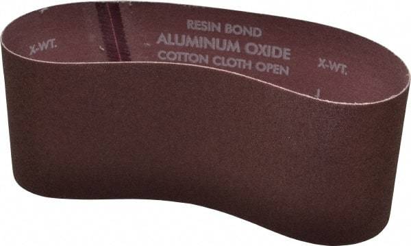 Norton - 4" Wide x 24" OAL, 80 Grit, Aluminum Oxide Abrasive Belt - Aluminum Oxide, Medium, Coated, X Weighted Cloth Backing, Series R228 - Top Tool & Supply