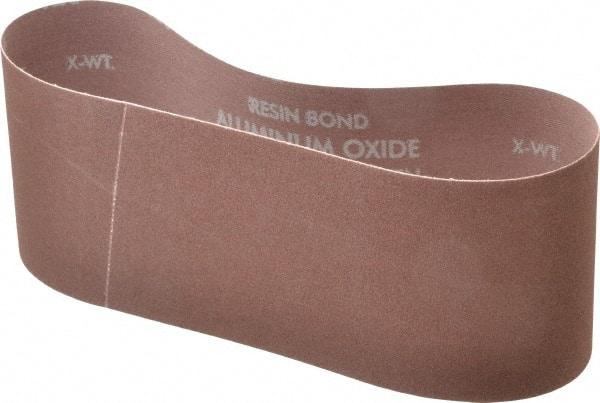 Norton - 4" Wide x 24" OAL, 120 Grit, Aluminum Oxide Abrasive Belt - Aluminum Oxide, Fine, Coated, X Weighted Cloth Backing, Series R228 - Top Tool & Supply