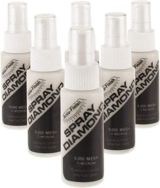 Accu-Finish - 2 oz Diamond Spray Compound - 8,000 Grit, Clear, Use on Ceramic - Top Tool & Supply