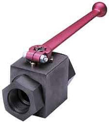 HYDAC - 1/4" Pipe, Carbon Steel Standard Ball Valve - 1 Piece, SAE x SAE Ends, Lever Handle, 7,250 WOG - Top Tool & Supply