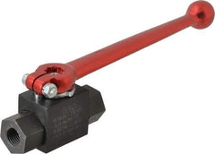 HYDAC - 1/4" Pipe, Carbon Steel Standard Ball Valve - 1 Piece, FNPT x FNPT Ends, Lever Handle, 7,250 WOG - Top Tool & Supply