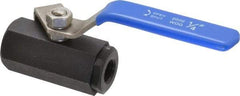 Midwest Control - 1/4" Pipe, Carbon Steel Standard Ball Valve - 1 Piece, Inline - One Way Flow, FNPT x FNPT Ends, Lever Handle, 1,000 WOG - Top Tool & Supply