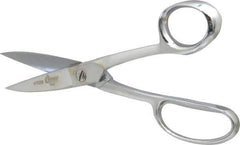 Clauss - 2-3/4" LOC, 8-1/4" OAL Chrome Plated High Leverage Shears - Ambidextrous, Straight Handle, For General Purpose Use - Top Tool & Supply