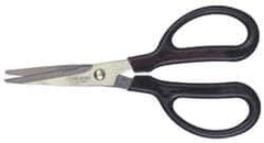 Clauss - 2" LOC, 7" OAL Stainless Steel Blunt Point Shears - Ambidextrous, Serrated, Straight Handle, For General Purpose Use - Top Tool & Supply