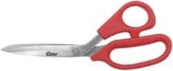 Clauss - 3-1/4" LOC, 8" OAL Stainless Steel Standard Shears - Ambidextrous, Plastic Offset Handle, For General Purpose Use - Top Tool & Supply