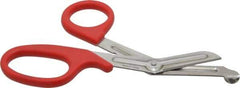 Clauss - 2-1/2" LOC, 7-1/4" OAL Stainless Steel High Leverage Shears - Ambidextrous, Serrated, Plastic Offset Handle, For General Purpose Use - Top Tool & Supply