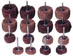 Superior Abrasives - 1 & (2) 1-1/2" Diam Scrubber Buffing Wheel Set - Shank Included - Top Tool & Supply