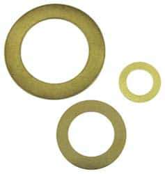 Made in USA - 0.005" Thick, 1" Inside x 1-1/2" OD, Round Shim - 7/8" Screw, Uncoated 360 HH Brass - Top Tool & Supply