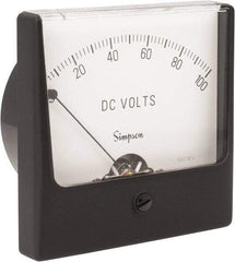 Simpson Electric - Analog, DC Voltmeter, Panel Meter - 60 Hz, 1000 Ohms at 60 Hz, 100 VDC - Top Tool & Supply