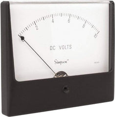 Simpson Electric - Analog, DC Voltmeter, Panel Meter - 60 Hz, 1000 Ohms at 60 Hz, 10 VDC - Top Tool & Supply