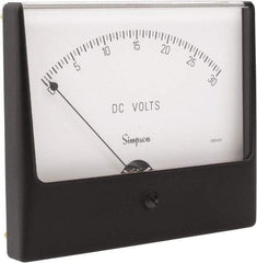 Simpson Electric - Analog, DC Voltmeter, Panel Meter - 60 Hz, 1000 Ohms at 60 Hz, 30 VDC - Top Tool & Supply