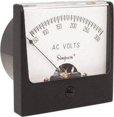 Simpson Electric - Analog, AC Voltmeter, Panel Meter - 60 Hz, 50000 Ohms at 60 Hz, 300 VAC - Top Tool & Supply