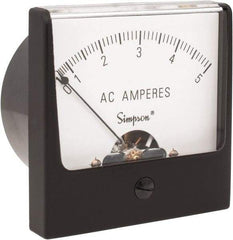 Simpson Electric - Analog, AC Ammeter, Panel Meter - 60 Hz, 0.008 Ohms at 60 Hz - Top Tool & Supply