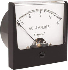 Simpson Electric - Analog, AC Ammeter, Panel Meter - 60 Hz, 0.0025 Ohms at 60 Hz - Top Tool & Supply