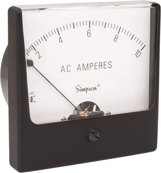 Simpson Electric - Analog, AC Ammeter, Panel Meter - 60 Hz, 0.004 Ohms at 60 Hz - Top Tool & Supply