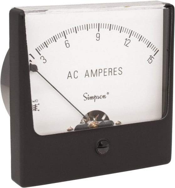 Simpson Electric - Analog, AC Ammeter, Panel Meter - 60 Hz, 0.0025 Ohms at 60 Hz - Top Tool & Supply