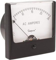 Simpson Electric - Analog, AC Ammeter, Panel Meter - 60 Hz, 0.002 Ohms at 60 Hz - Top Tool & Supply