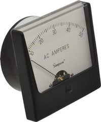 Simpson Electric - Analog, AC Ammeter, Panel Meter - 60 Hz, 0.001 Ohms at 60 Hz - Top Tool & Supply