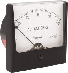 Simpson Electric - Analog, AC Ammeter, Panel Meter - 60 Hz, 0.008 Ohms at 60 Hz - Top Tool & Supply