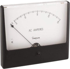 Simpson Electric - Analog, AC Ammeter, Panel Meter - 60 Hz, 0.0025 Ohms at 60 Hz - Top Tool & Supply