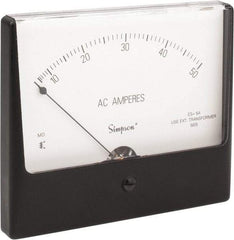 Simpson Electric - Analog, AC Ammeter, Panel Meter - 60 Hz, 0.008 Ohms at 60 Hz - Top Tool & Supply