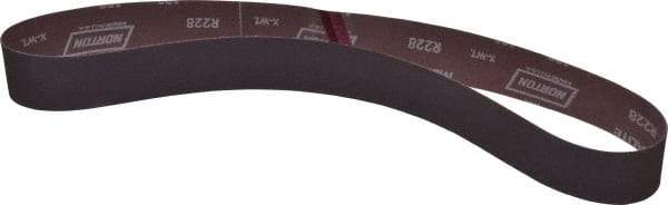 Norton - 2" Wide x 48" OAL, 120 Grit, Aluminum Oxide Abrasive Belt - Aluminum Oxide, Fine, Coated, X Weighted Cloth Backing, Series R228 - Top Tool & Supply